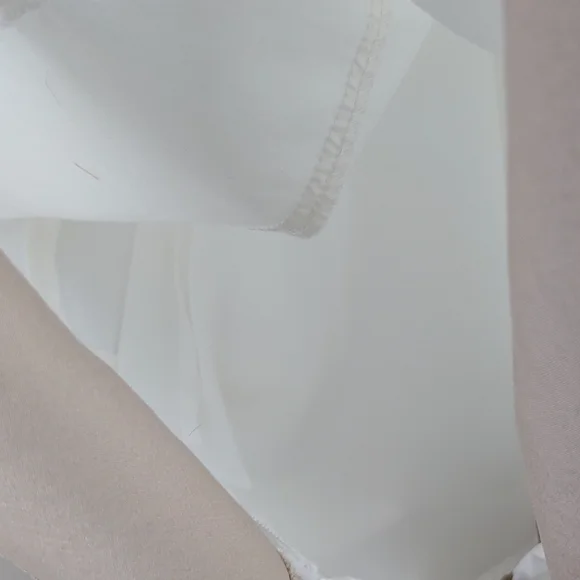 Anne Klein Sleeveless Lace Overlay Cotton Blend Tiered Skirt Tan & White Dress - Picture 8 of 11